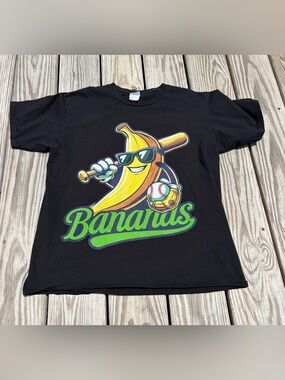 Savannah Bananas Baseball Logo T-Shirt Adult Large Black Port & Company